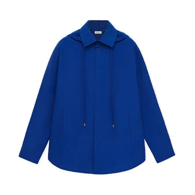 LOEWE SS24 Solid Single-Breasted Casual Blue Jacket for Men H526Y05WBB-5160