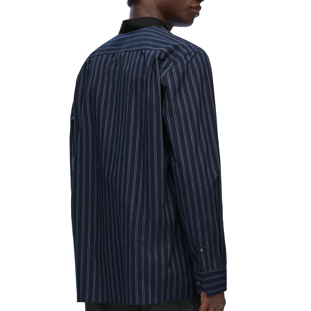 Purchase ロエベ SS24 ストライプ シングルブレスト ポイントカラーシャツ ネイビー. H526Y05X26-6685