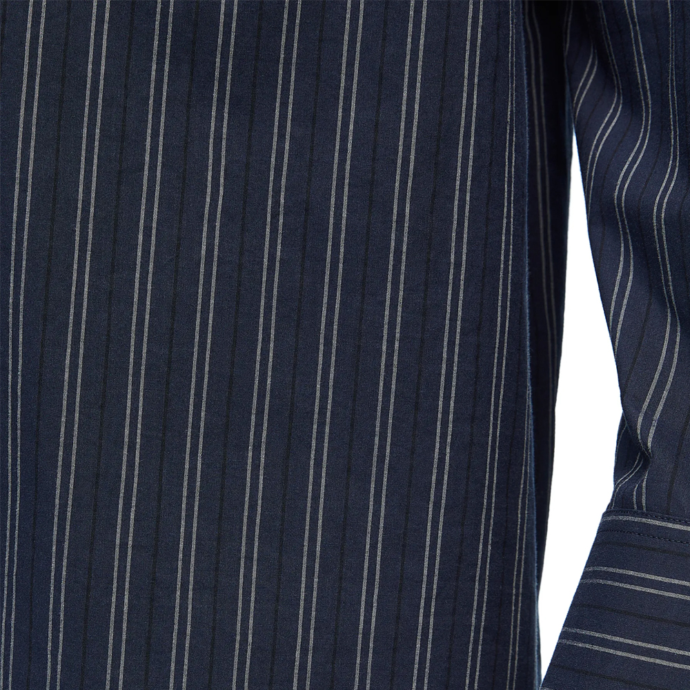 Details for ロエベ SS24 ストライプ シングルブレスト ポイントカラーシャツ ネイビー. H526Y05X26-6685