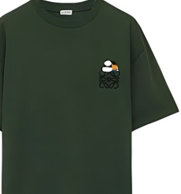 LOEWE SS24 x Suna Fujita 刺繡熊貓寬鬆版T恤 軍綠色。 H526Y22XB4-8522 Details for LOEWE SS24 x Suna Fujita 刺繡熊貓寬鬆版T恤 軍綠色。 H526Y22XB4-8522