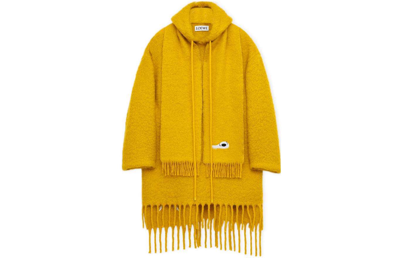 LOEWE SS24 Yellow Hoodie with Patterned Embroidery H526Y02X10-8304