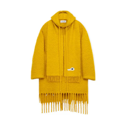 LOEWE SS24 Yellow Hoodie with Patterned Embroidery H526Y02X10-8304