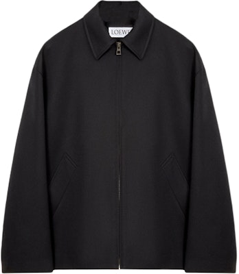 LOEWE SS25 Black Loose-Fit Silk Cotton Long-Sleeve Jacket. H526Y02WBB-1100 Buy LOEWE SS25 Black Loose-Fit Silk Cotton Long-Sleeve Jacket. H526Y02WBB-1100