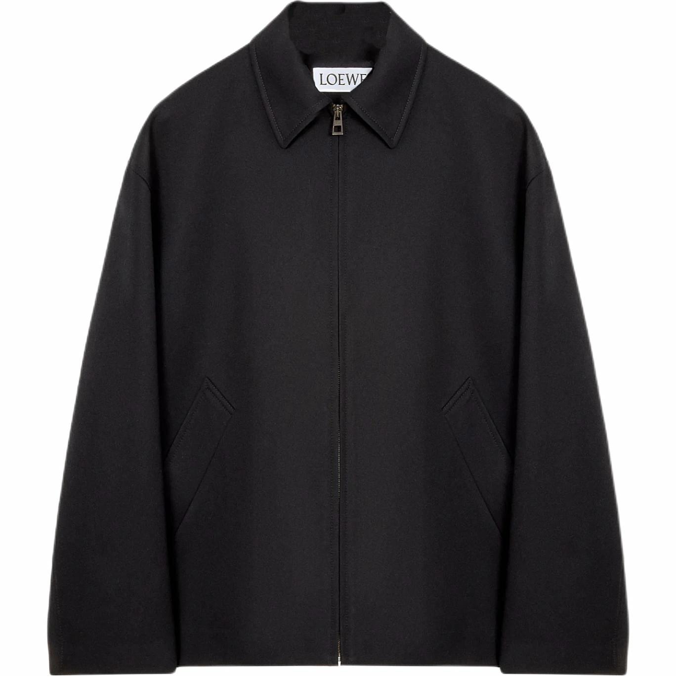 Order LOEWE SS25  Black Loose-Fit Silk Cotton Long-Sleeve Jacket. H526Y02WBB-1100