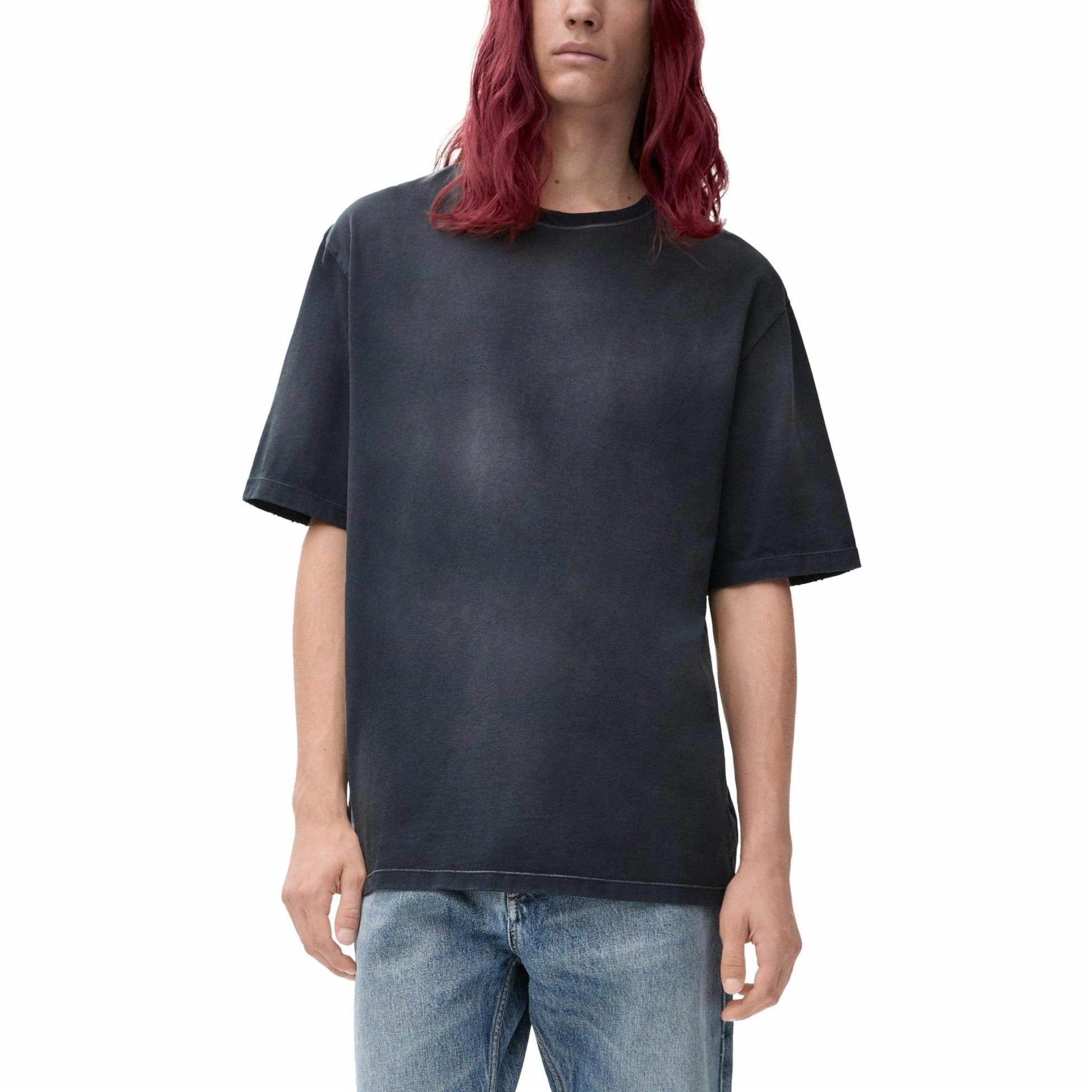 Lookbook ロエベ SS25 ブラック ルーズフィット クルーネック Tシャツ カットアウトデザイン付き H526Y22XBT-1100