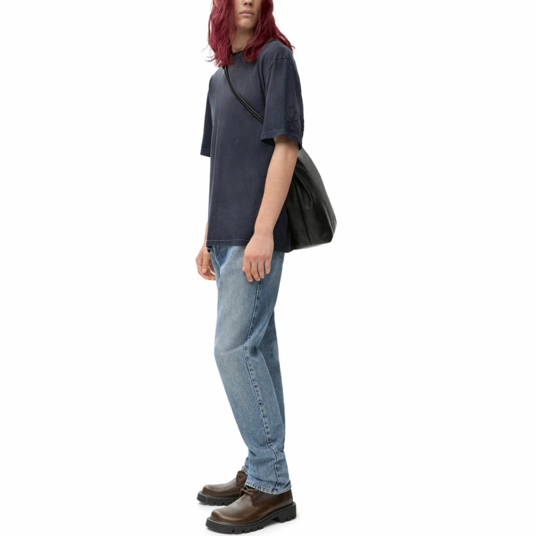 Purchase ロエベ SS25 ブラック ルーズフィット クルーネック Tシャツ カットアウトデザイン付き H526Y22XBT-1100