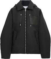 LOEWE SS25 Black Solid Zip-Up Hooded Jacket H526Y02WAD-1100 LOEWE SS25 Black Solid Zip-Up Hooded Jacket H526Y02WAD-1100