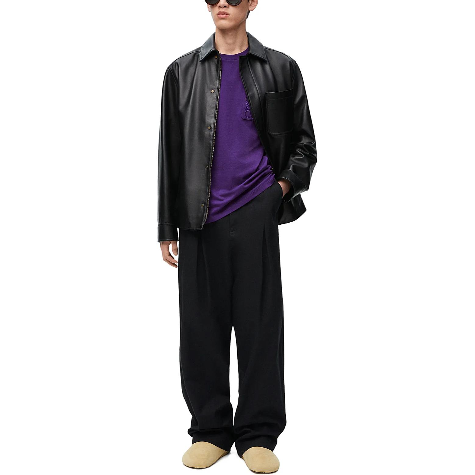 Purchase Camiseta LOEWE SS25 Holgada Logo Bordado Bolsillo Rosa Púrpura. H526Y22XBC-6160