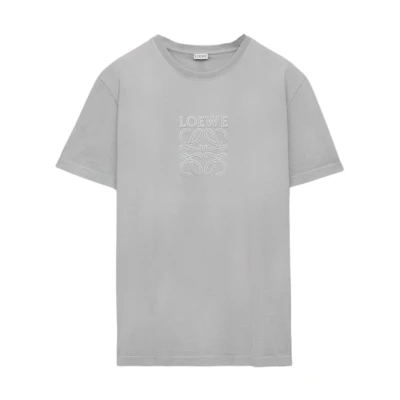 LOEWE SS25 Loose Fit Cotton Appliqué T-Shirt Light Grey H526Y22XBN-1130