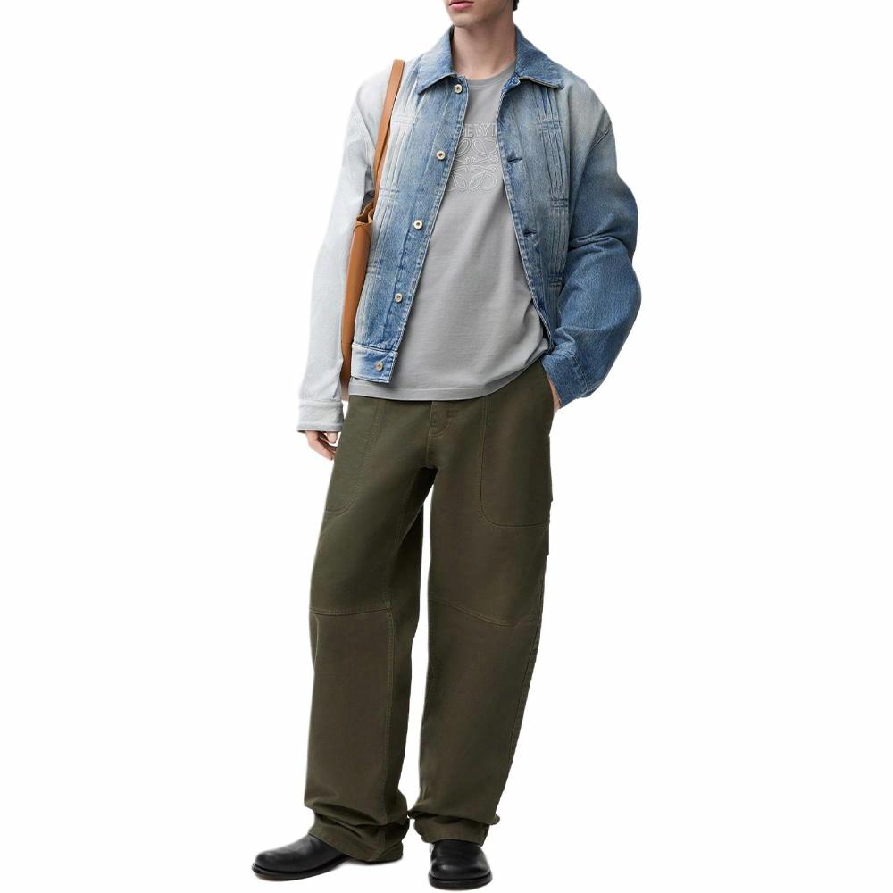 Purchase ロエベ SS25 ルーズフィット コットン アップリケ Tシャツ ライトグレー H526Y22XBN-1130