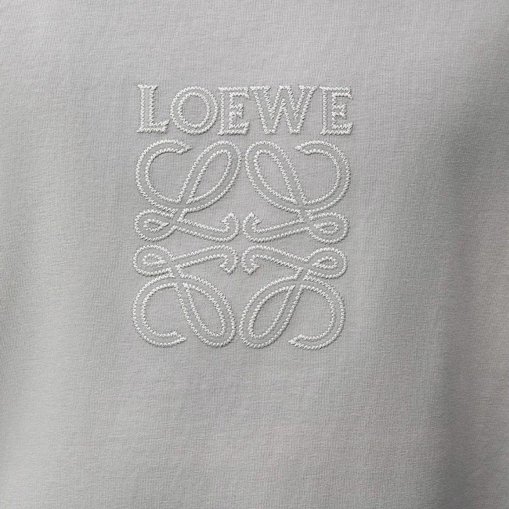 Details for ロエベ SS25 ルーズフィット コットン アップリケ Tシャツ ライトグレー H526Y22XBN-1130