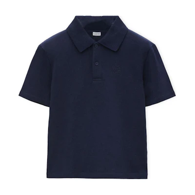 LOEWE SS25 Navy Blue Logo Embroidered Polo Shirt H526Y23X74-5190