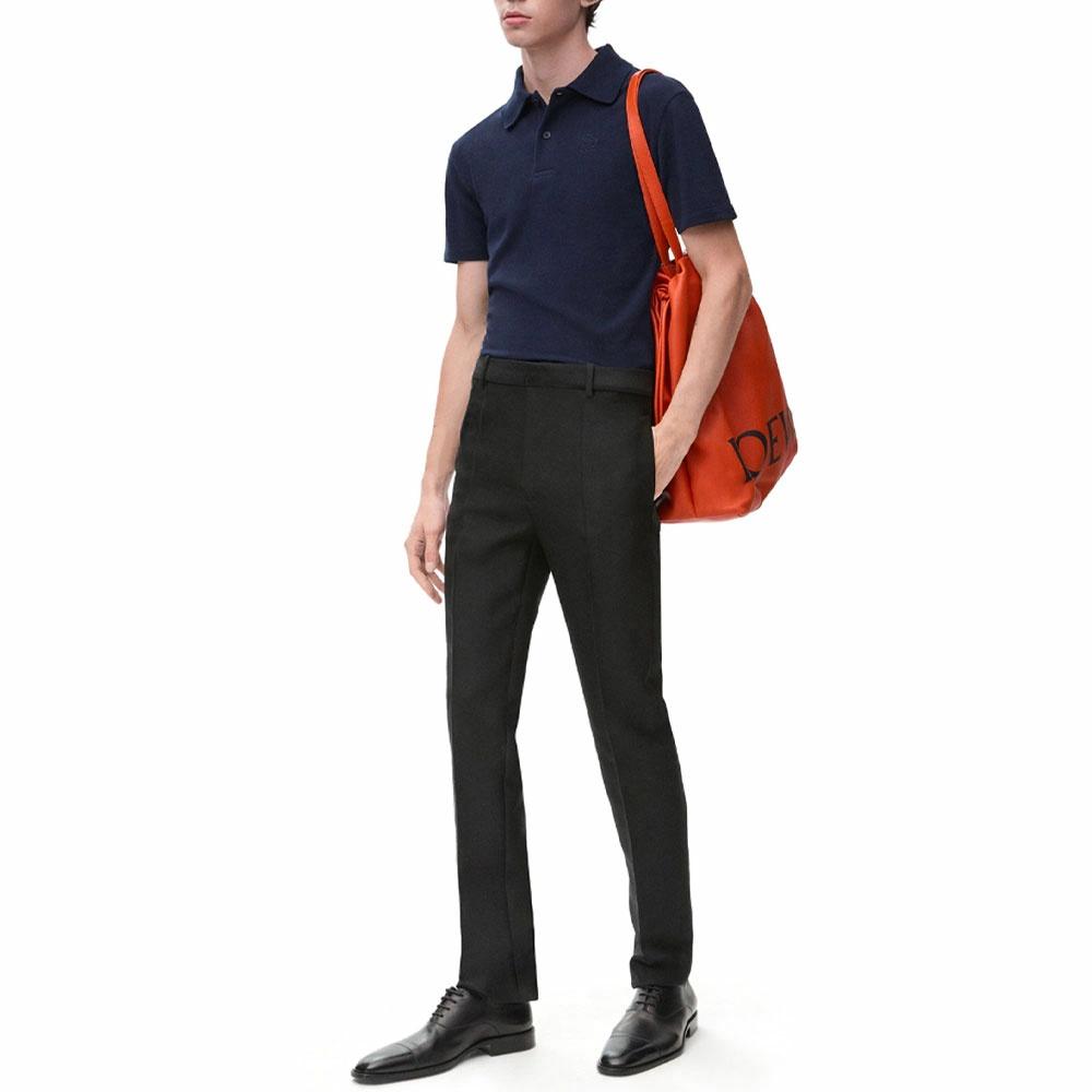 Purchase ロエベ SS25 ネイビーブルー ロゴ刺繍 ポロシャツ H526Y23X74-5190