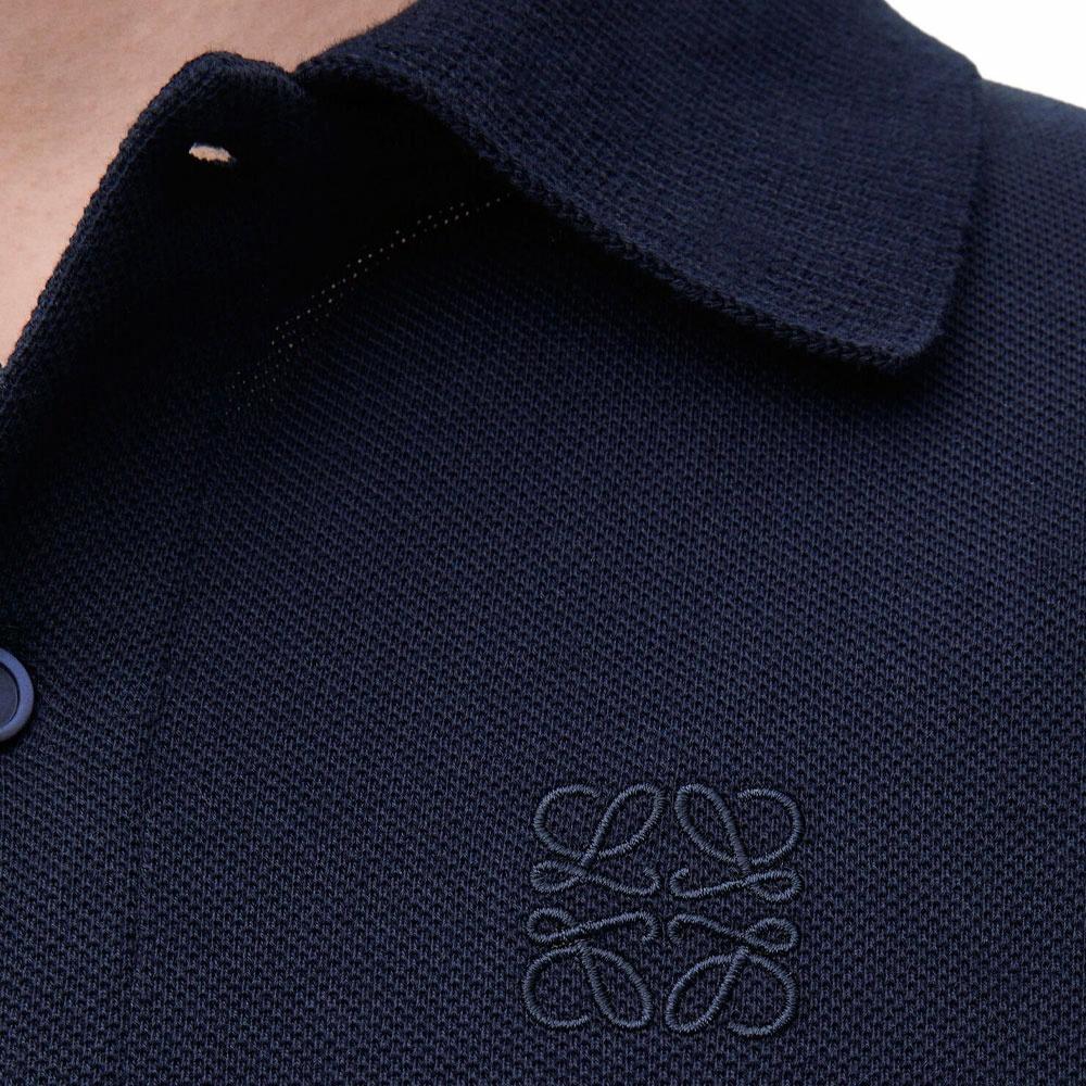 Details for ロエベ SS25 ネイビーブルー ロゴ刺繍 ポロシャツ H526Y23X74-5190