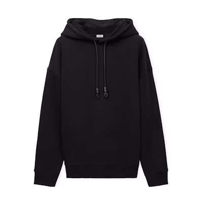 LOEWE SS25 Black Recycled Cotton Hoodie H526Y25X53-1100