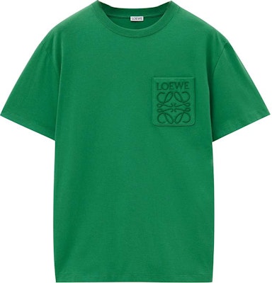 LOEWE SS25 Logo Embroidered Loose Fit Crewneck T-Shirt Tennis Green H526Y22XBC-5855 Order LOEWE SS25 Logo Embroidered Loose Fit Crewneck T-Shirt Tennis Green H526Y22XBC-5855