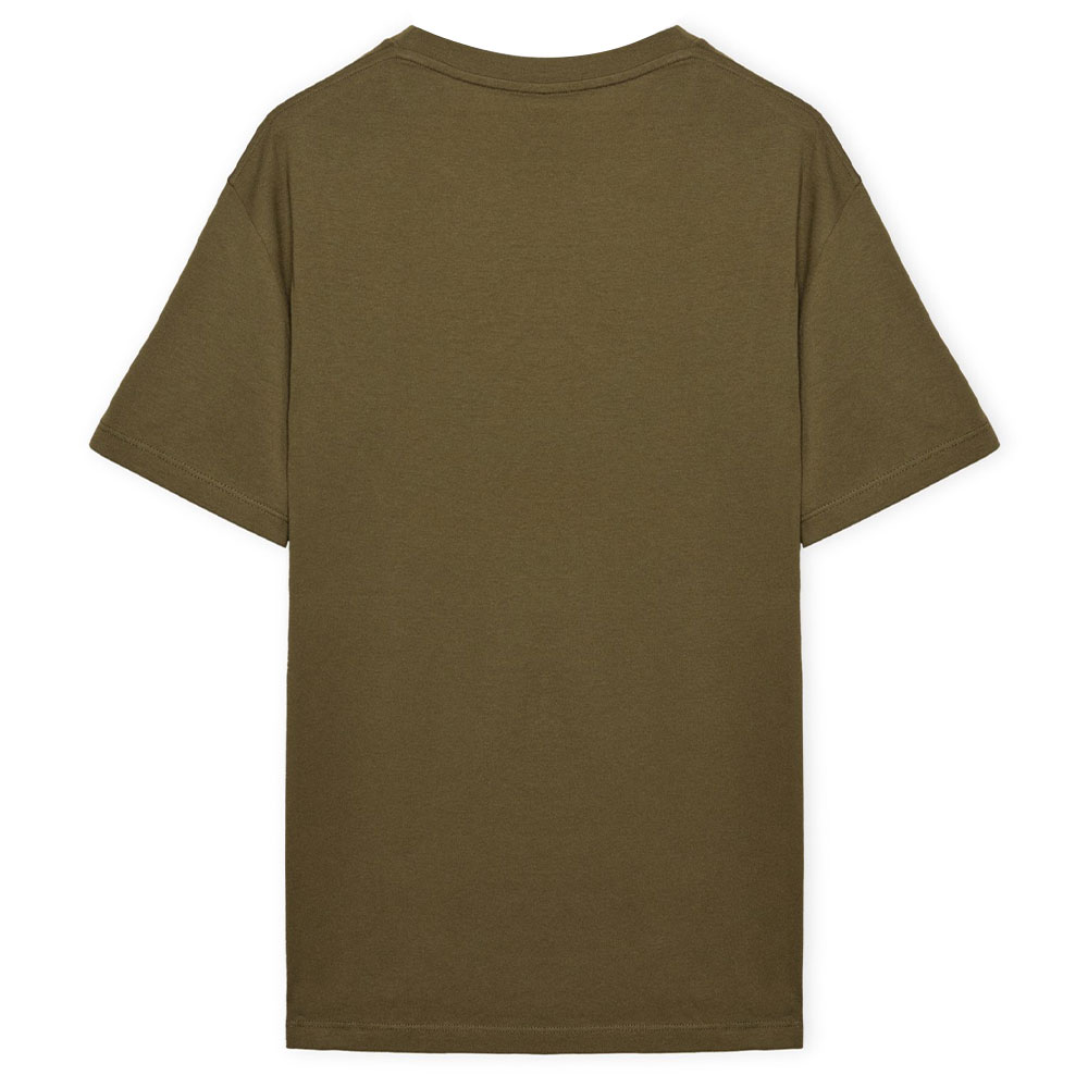 Lookbook ロエベ SS25 ロゴプリント クルーネック 半袖 Tシャツ カーキグリーン メンズ. H526Y22XBC-4160