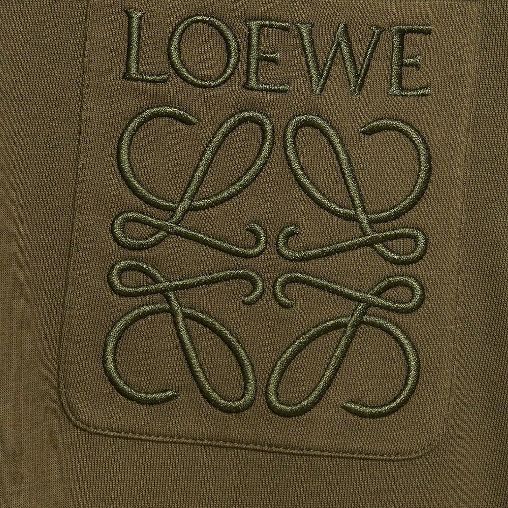 Details for ロエベ SS25 ロゴプリント クルーネック 半袖 Tシャツ カーキグリーン メンズ. H526Y22XBC-4160