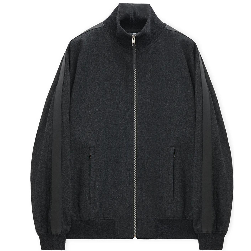 LOEWE SS25 Loose High-Neck Long-Sleeve Jacket Mixed Carbon Color H526Y02WB1-3047