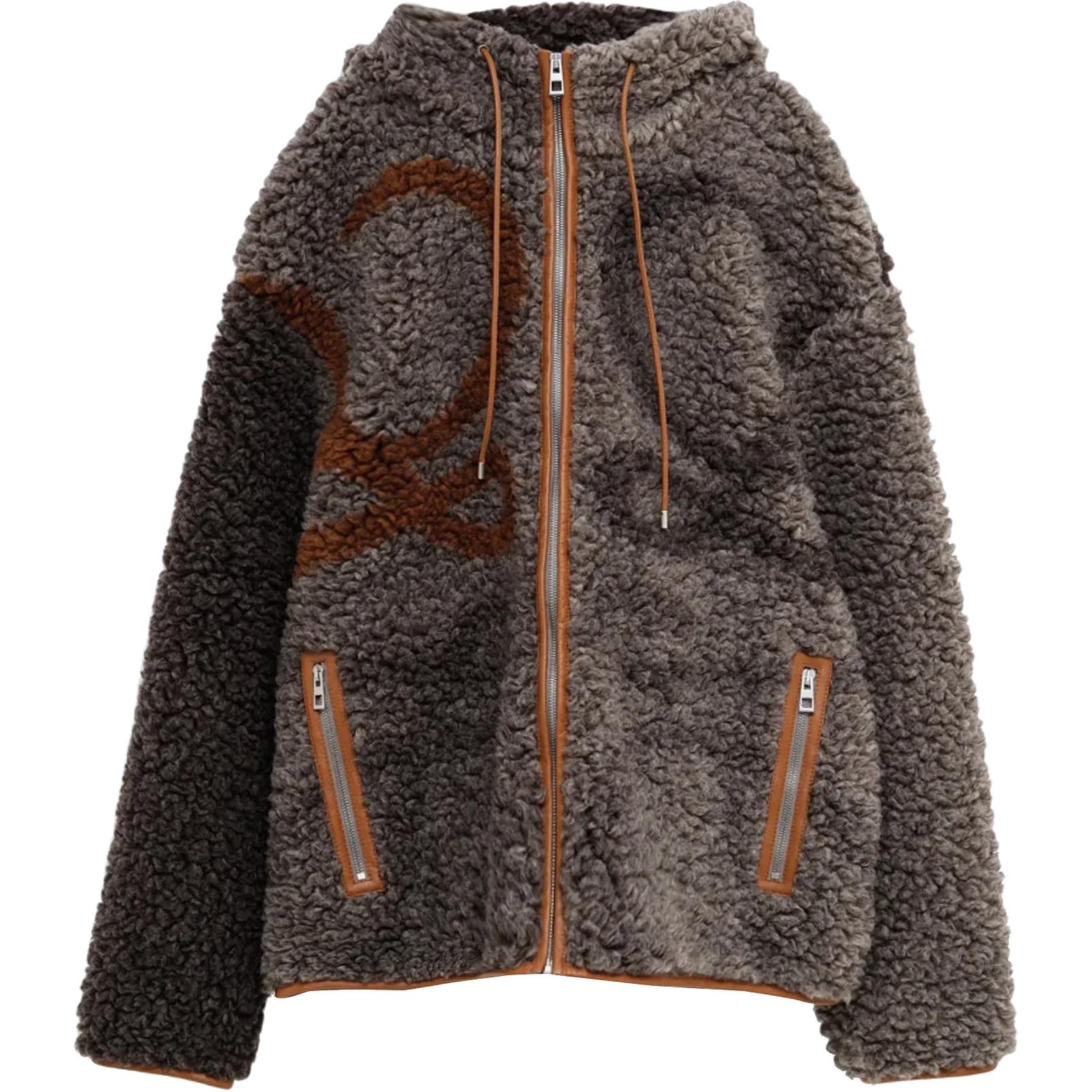 LOEWE SS25 Patchwork Zip-Up Hooded Jacket Brown H526Y52J05-2277