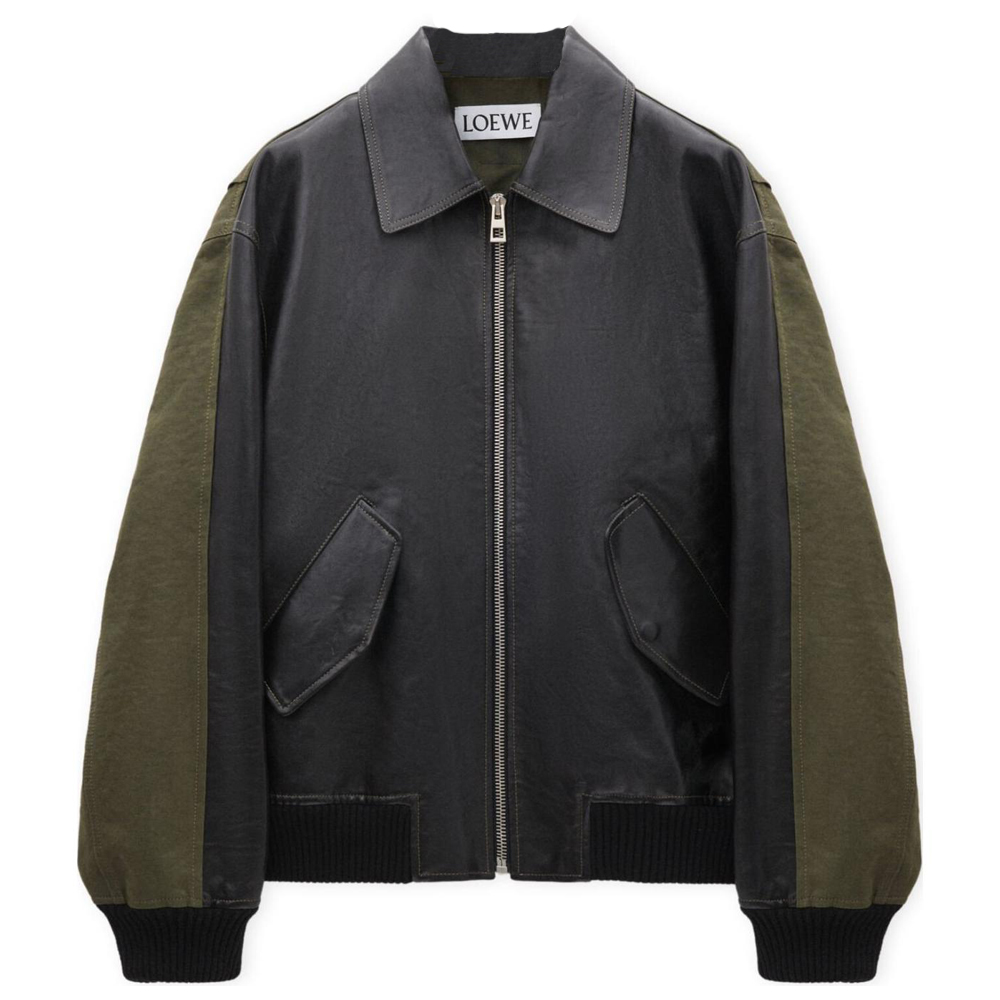 LOEWE SS25 Reversible Bomber Jacket Green H526Y02WAM-1217