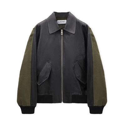 LOEWE SS25 Reversible Bomber Jacket Green H526Y02WAM-1217
