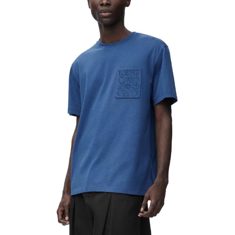 Purchase LOEWE SS25 Baju Crewneck Logo Sulam Biru Lelaki. H526Y22XBC-1789