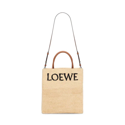 LOEWE Standard A4 Tote Bag In Raffia Natural/Black