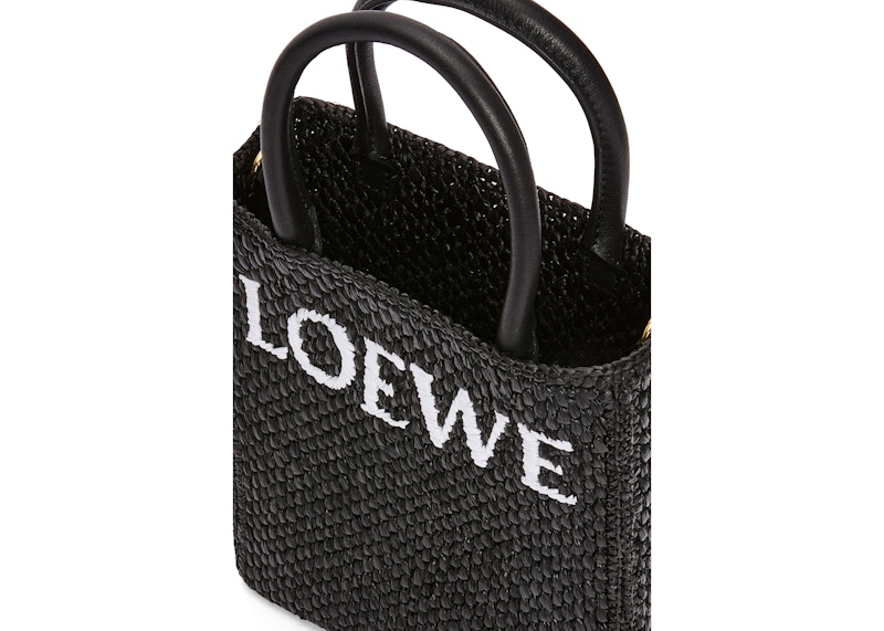 Lookbook Bolso LOEWE Estándar A5 de Rafia Negro/Blanco