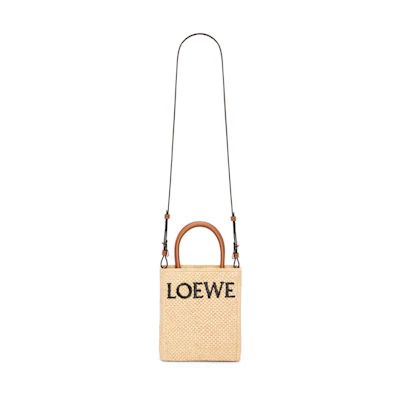 LOEWE Standard A5 Tote Bag In Raffia Natural/Black