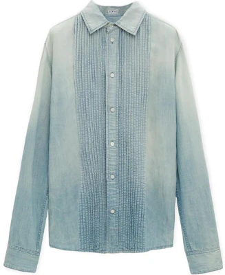 LOEWE Kemeja Denim Garis Lengan Panjang Biru Indigo Pudar - Casual Fit H526Y1DW03-5825 Buy LOEWE Kemeja Denim Garis Lengan Panjang Biru Indigo Pudar - Casual Fit H526Y1DW03-5825