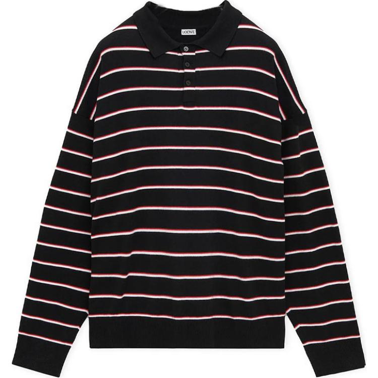 LOEWE Striped Jacquard Knit Crewneck Sweater  Black - FW24. H526Y14KIT-1412