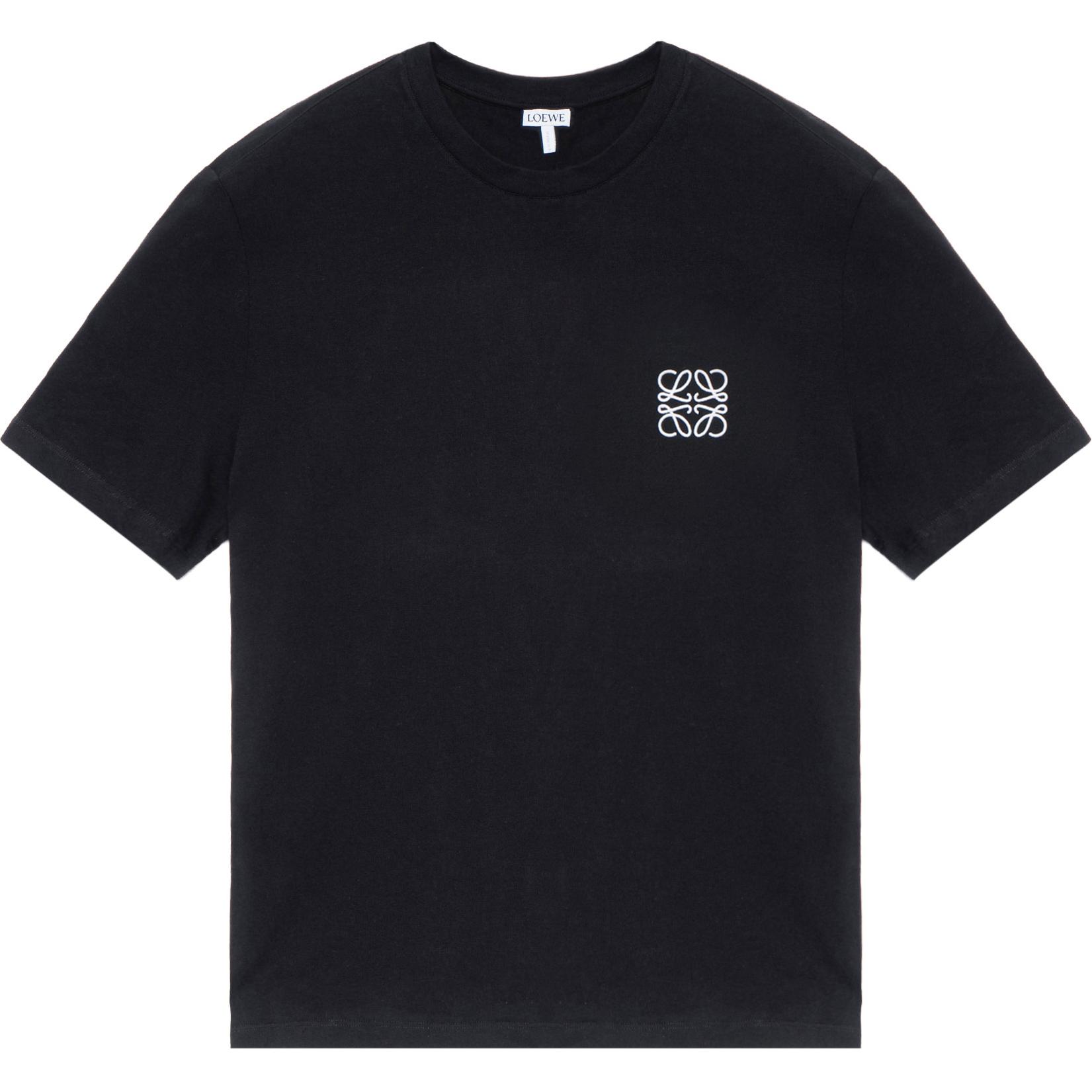 Order 로에베 썸머 애너그램 블랙 로고 프린트 코튼 티셔츠 H526341XAI-1100