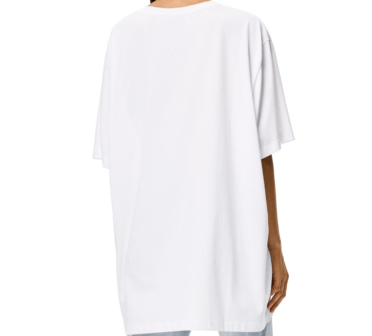 LOEWE Unisex Smiley Face Button Loose White T-Shirt S616341X70-2100 圖 5