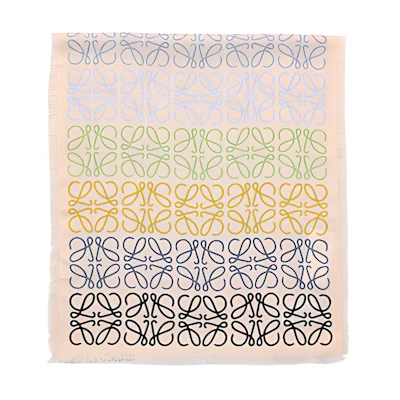 LOEWE Vintage Wool/Silk Scarf Off-white Unisex Couples Edition F603253X01-0057-9965