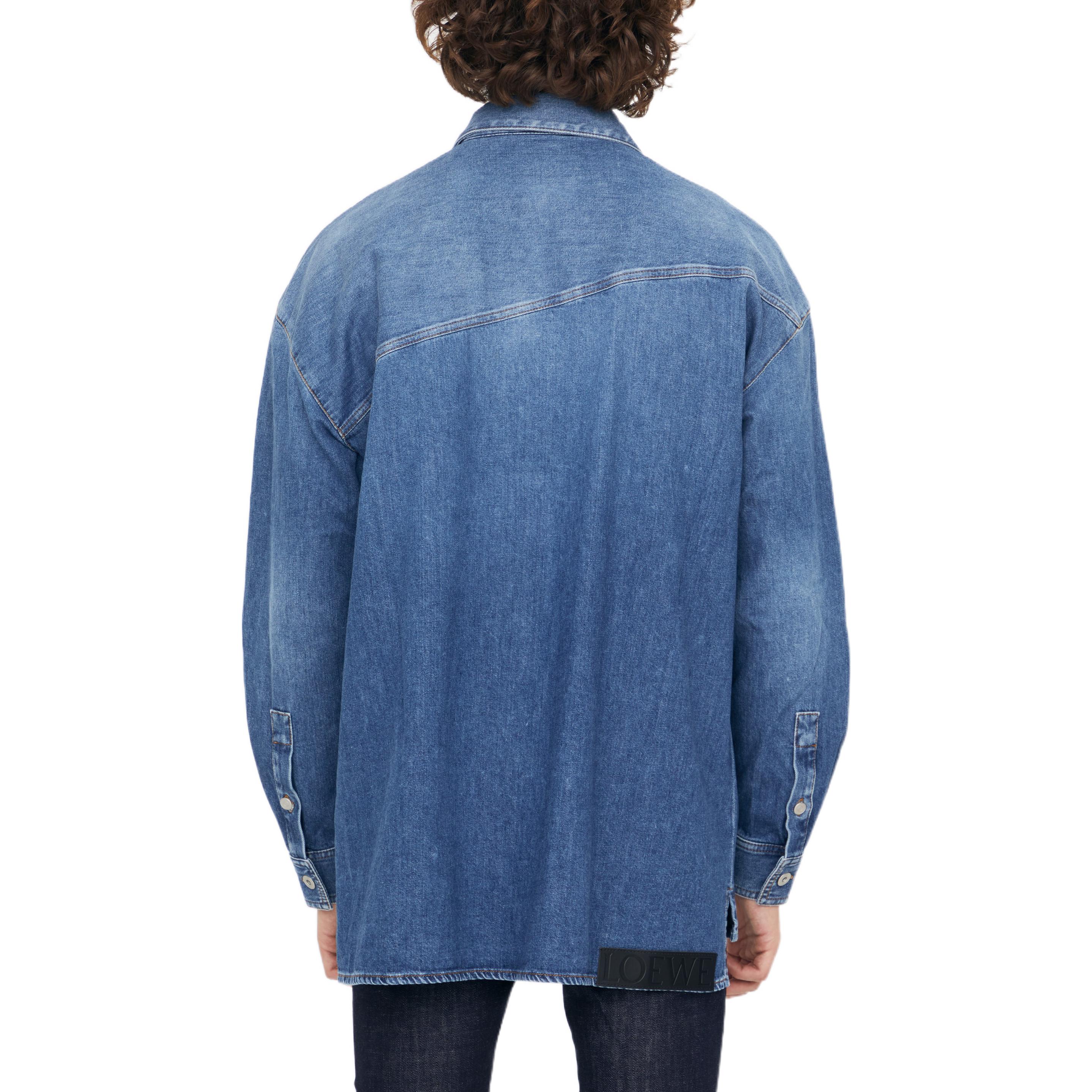 Purchase ロエベ ウォッシュデニム ボタンアップシャツ ブルー 長袖 カジュアルトップス FW22 H526Y05X17-5380