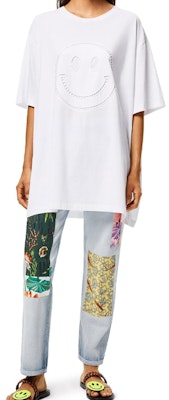 LOEWE 白色男女刺繡笑臉短袖T恤 S616341X20-2100 Lookbook LOEWE 白色男女刺繡笑臉短袖T恤 S616341X20-2100