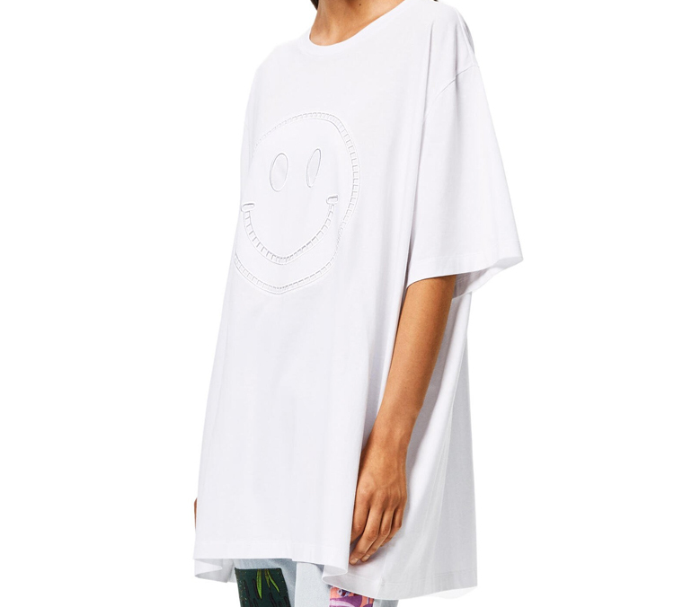 Purchase LOEWE 白色男女刺繡笑臉短袖T恤 S616341X20-2100