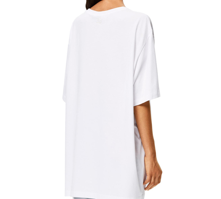 Sizing LOEWE 白色男女刺繡笑臉短袖T恤 S616341X20-2100