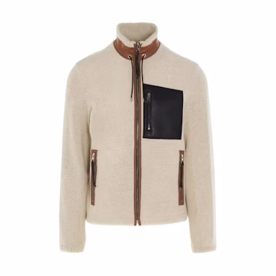 LOEWE White Zip-Up Stand Collar Jacket H526Y19L111895