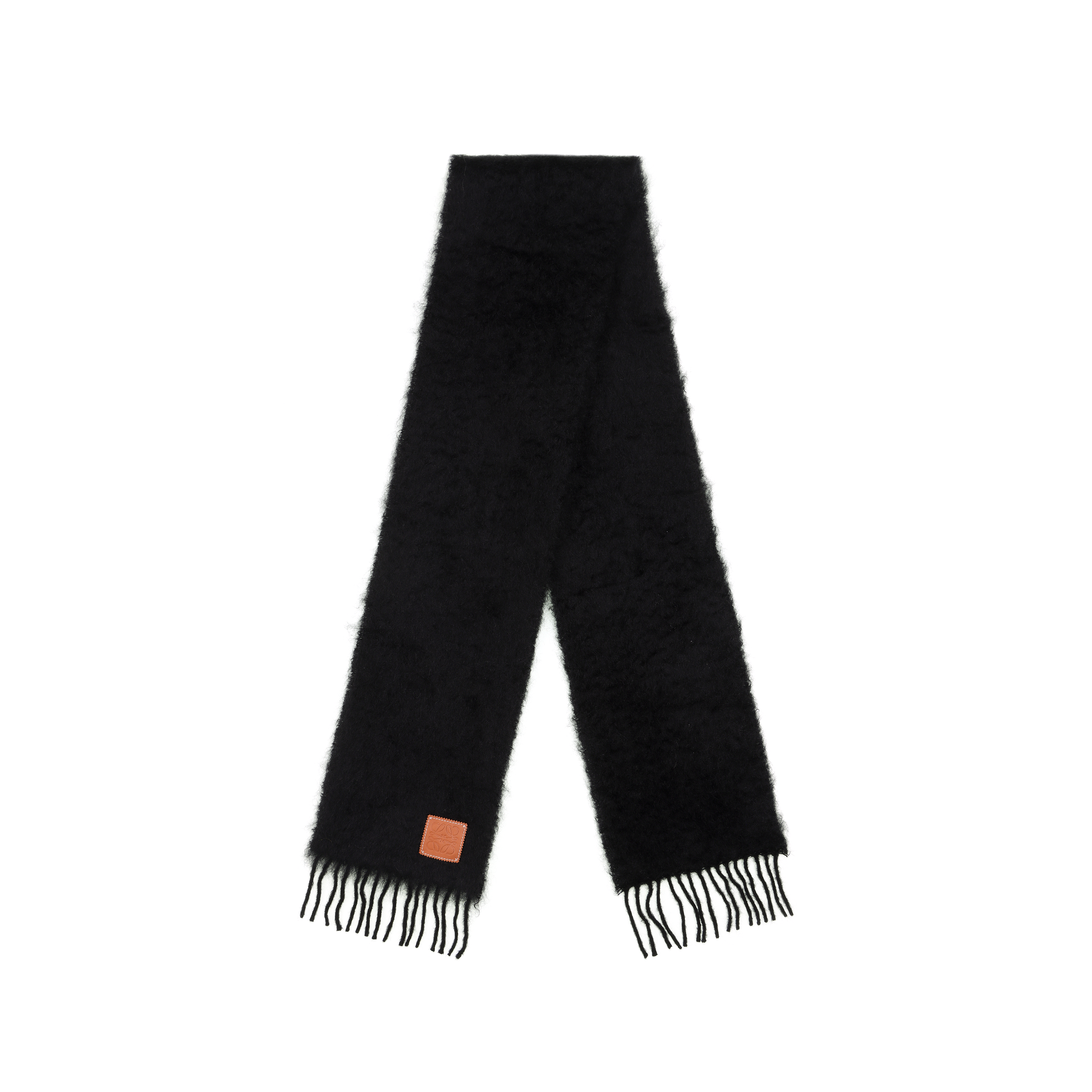 Lookbook LOEWE羊毛围巾 男女通用 情侣款 黑色 英伦奢华风格 F655254X01-1100