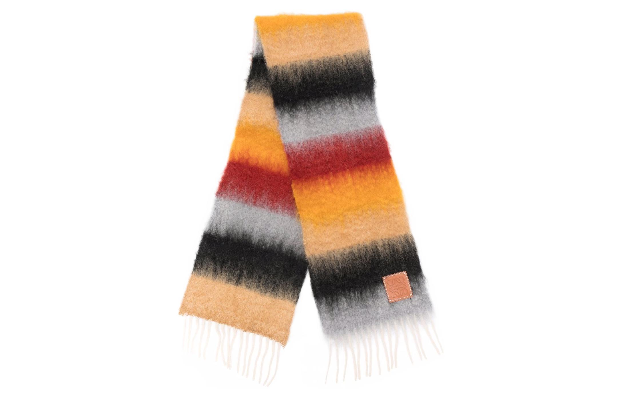 LOEWE Wool Mohair Blend Striped Scarf Multicolor F655257X151121