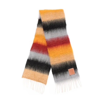 LOEWE Wool Mohair Blend Striped Scarf Multicolor F655257X151121