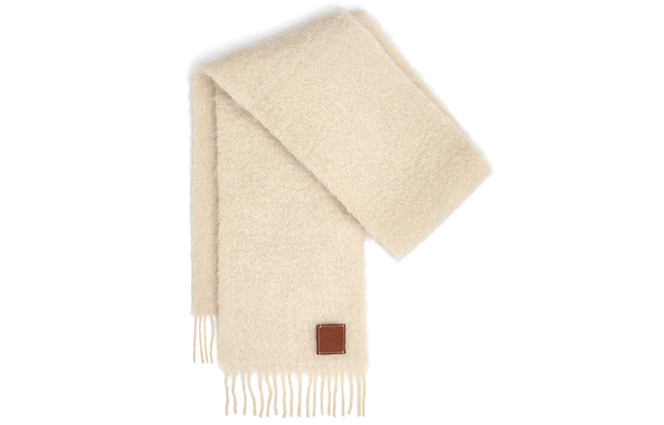 LOEWE Wool Mohair Fringed Scarf Unisex Furry Warm Shawl F655254X01-2100 圖 2