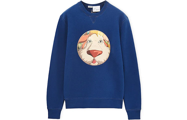 LOEWE Howl's Moving Castle Capsule SS23 Cartoon Animal Sweatshirt Indigo Unisex SB44Y24X02-5380