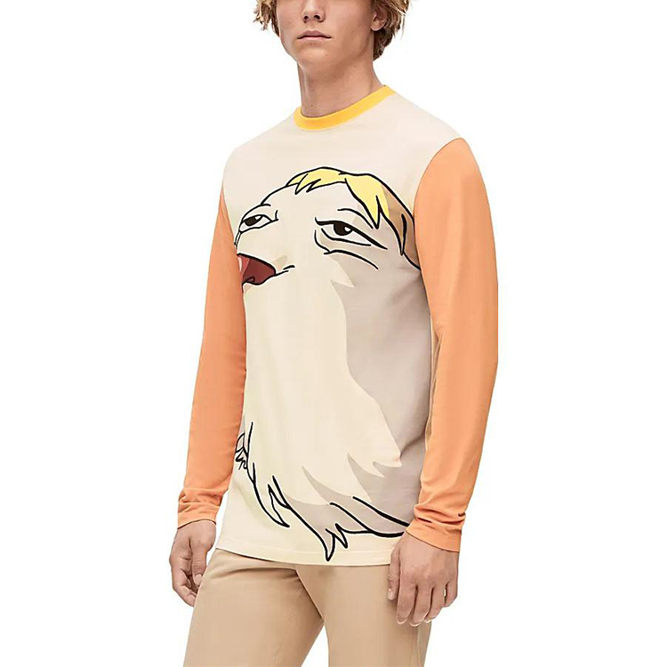 Cheap Camiseta Unisex Manga Larga Beige LOEWE x El Castillo Ambulante SS23 Estampado. SB44Y22X13-2140