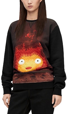 LOEWE x Howl's Moving Castle SS23 Black Flame Print Unisex Sweatshirt. SB44Y25X05-1489 Sizing LOEWE x Howl's Moving Castle SS23 Black Flame Print Unisex Sweatshirt. SB44Y25X05-1489