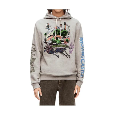 LOEWE Howl's Moving Castle SS23 Letter Anime Print Sweatshirt Unisex Grey HB44Y25X04-1120