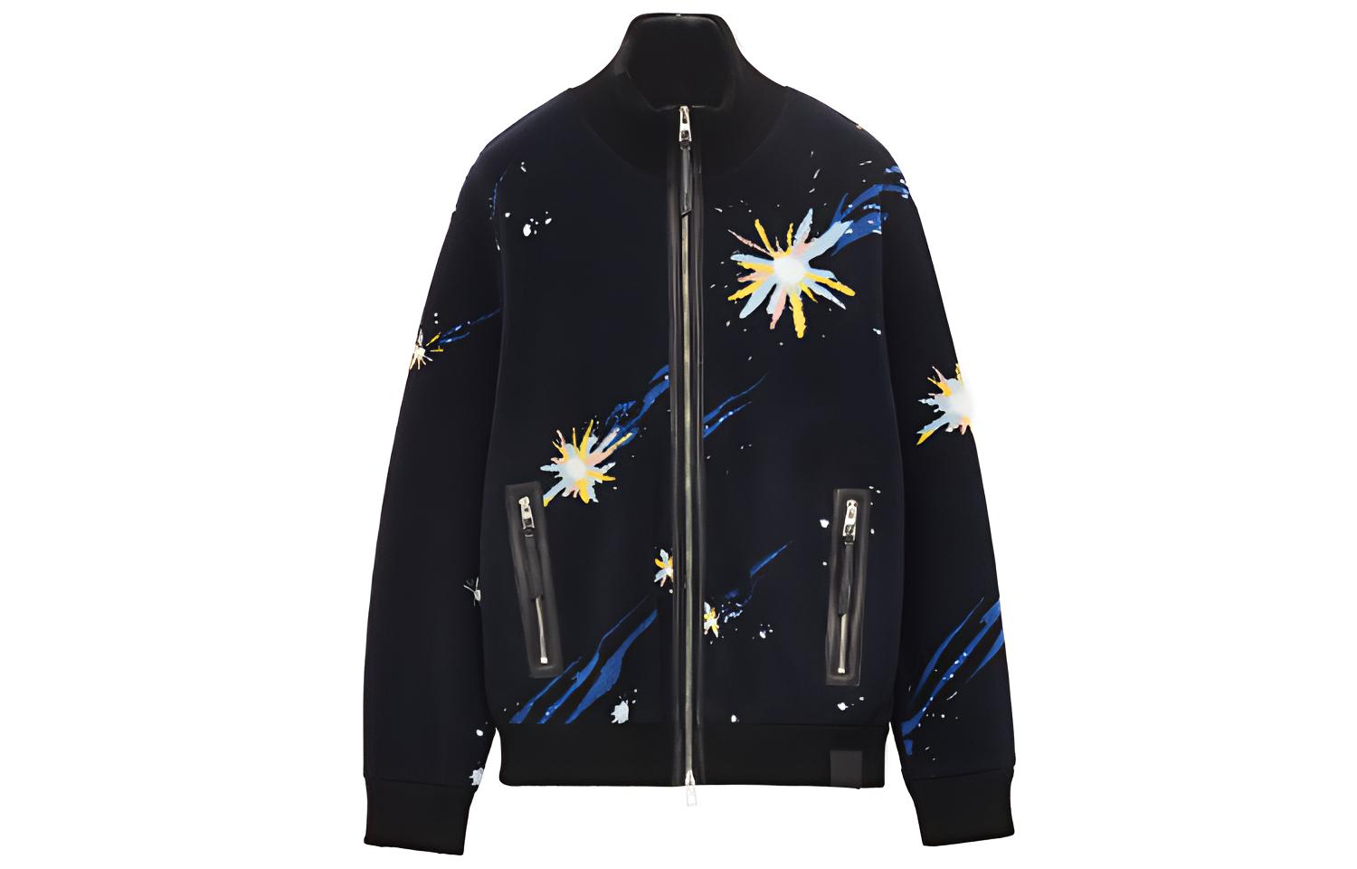 LOEWE Howl's Moving Castle SS23 Magical Sky Fleece Jacquard Colorblock Jacket Unisex HB44Y52X01-5389