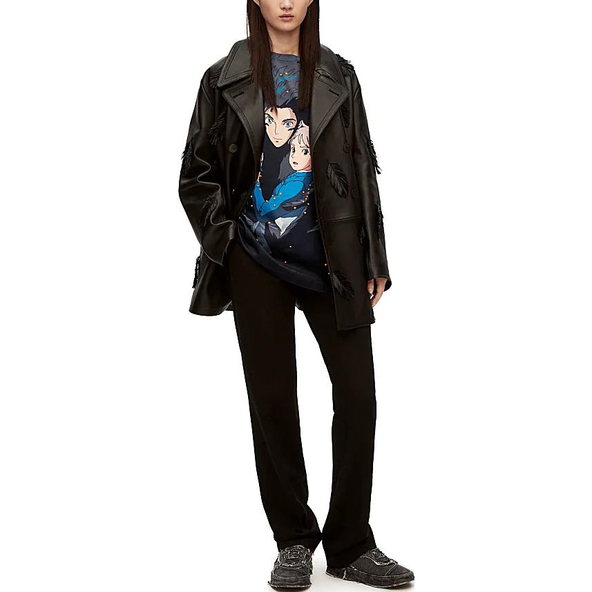 Lookbook LOEWE x Howl's Moving Castle SS23 Navy Cotton Cartoon Print Unisex T-Shirt. SB44Y22X16-5110